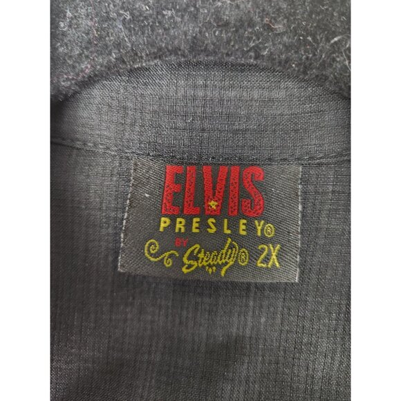 Elvis Presley Steady Viva Las Vegas Card Suits Button Up Shirt Size 2XL Poker - Picture 7 of 16